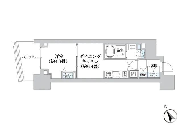Lions Forsia Gotanda - Floor Plan - ["Rectangle", "Font", "Parallel"]