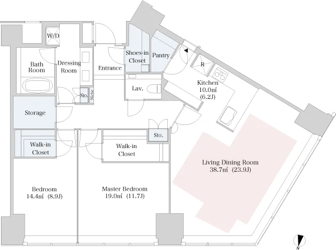 Central Park Tower La Tour Shinjuku - Floor Plan - ["Font", "Rectangle", "Parallel"]