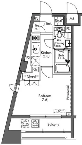 Proud Flat Sangenjaya - Floor Plan - ["Triangle", "Plan"]