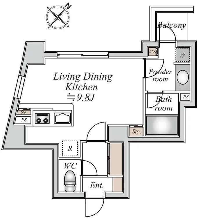 Central Crib Roppongi II - Floor Plan - ["Plan", "Diagram", "Floor plan"]
