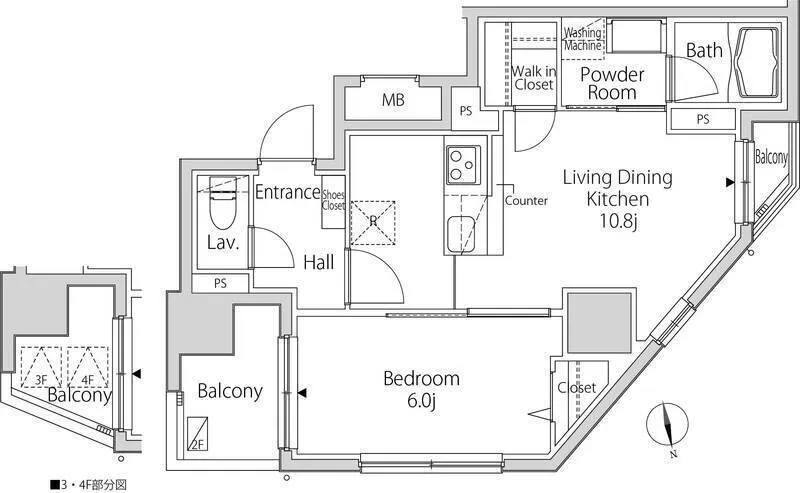Casa Splendid Azabu-Juban Station - Floor Plan - ["Plan", "Diagram", "Map"]