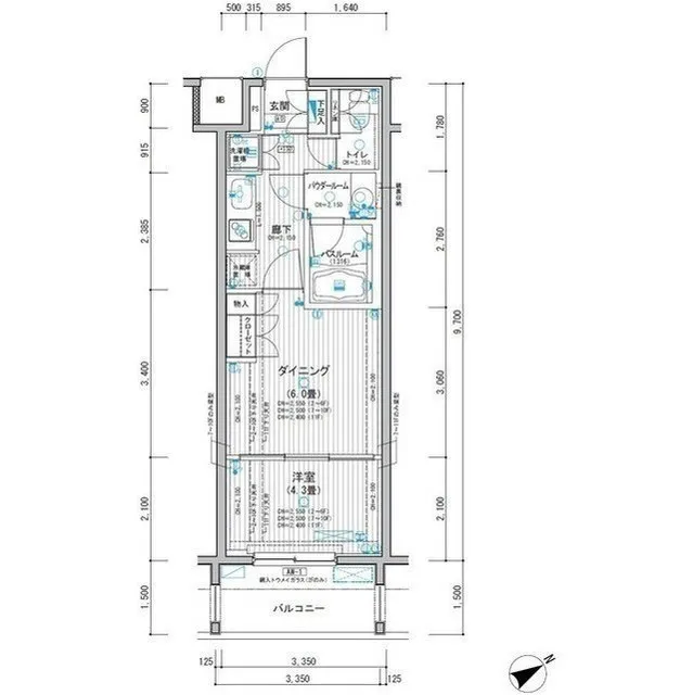Milia Residence Higashiikebukuro - Floor Plan - ["Rectangle", "Schematic", "Slope"]