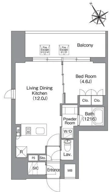 Baus Flats Kuramae - Floor Plan - ["White", "Diagram", "Floor plan"]