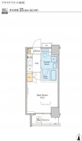 Proud Flat Ryogoku - Floor Plan - ["Rectangle", "Font", "Parallel"]