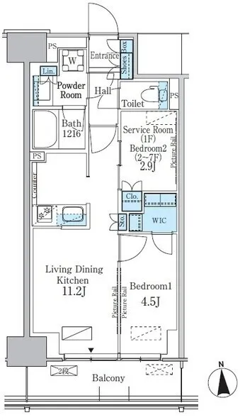 Park Axis Shinjuku Hyakunincho - Floor Plan - ["Rectangle", "Schematic", "Font"]