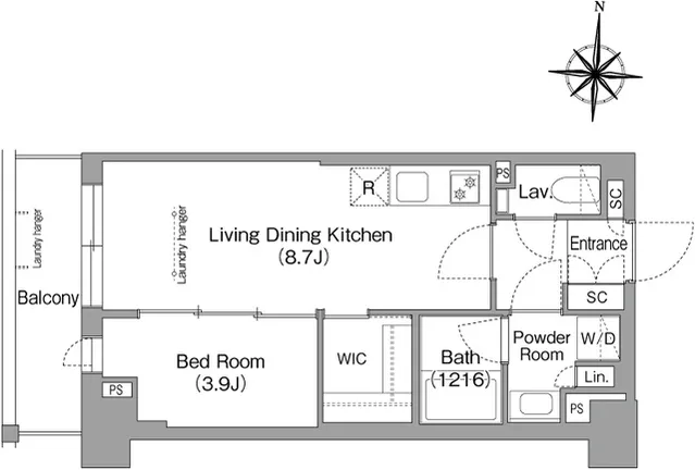 Wellis Urban Sumiyoshi West - Floor Plan - ["White", "Diagram", "Technical drawing"]