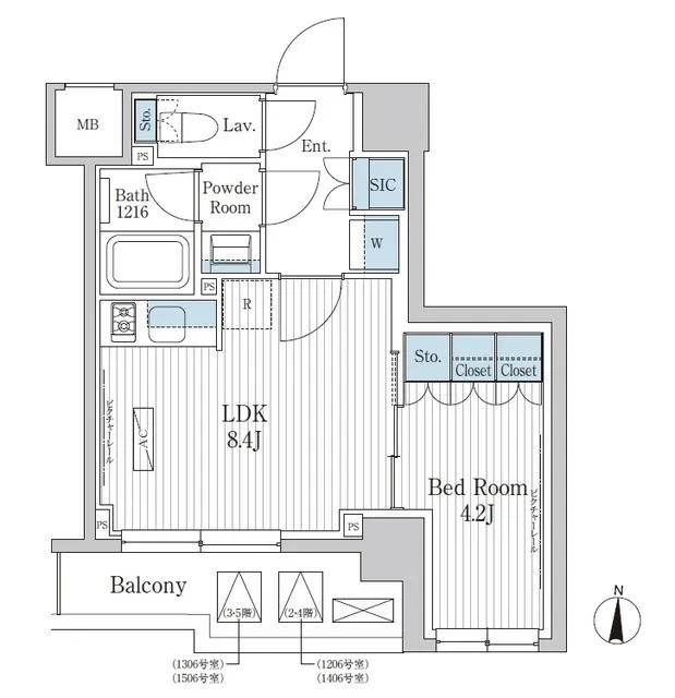 Park Axis Toyocho Residence - Floor Plan - ["Rectangle", "Schematic", "Slope"]