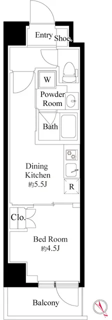 Harmony Residence Rikugien - Floor Plan - ["White"]