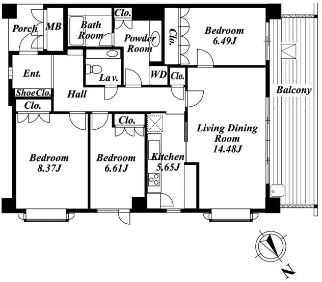 Garden Higashigaoka - Floor Plan - ["White", "Plan", "Schematic"]