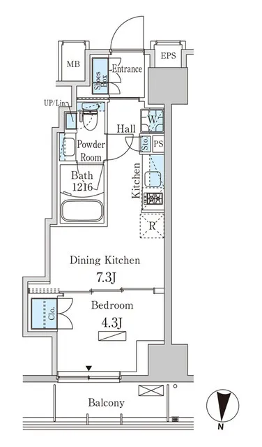 Park Axis Kikugawa Station East - Floor Plan - ["Rectangle", "Schematic", "Font"]