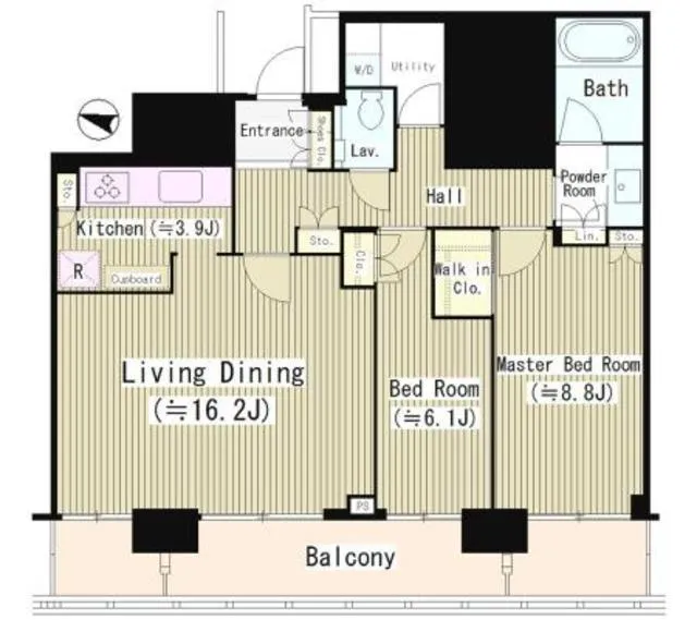 Akasaka Tower Residence Top Of The Hill - Floor Plan - ["Text", "Line", "Diagram"]