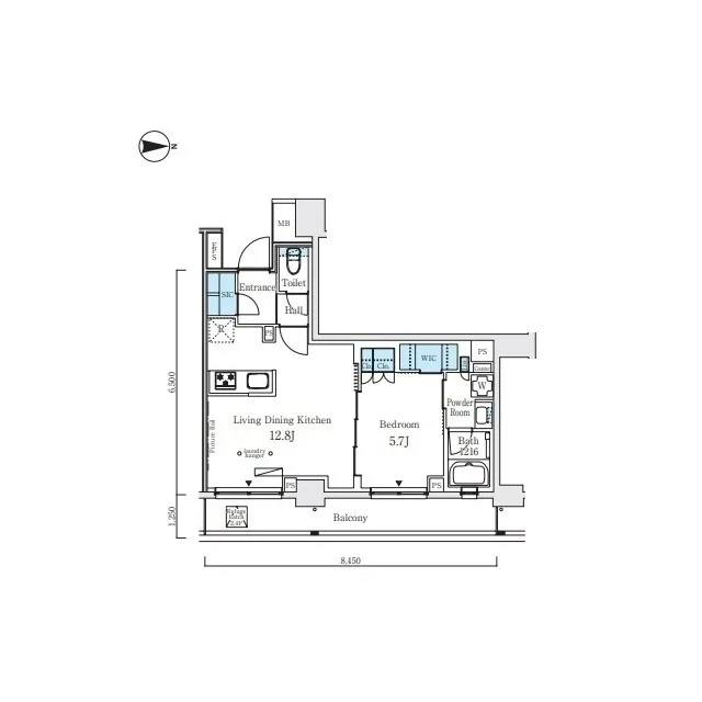 Wellith Urban Nakano Sakaue - Floor Plan - ["Schematic", "Rectangle", "Technical drawing"]