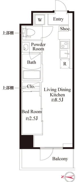 Harmony Residence Tokyo Musashinoeki WEST SIDE - Floor Plan - ["White"]
