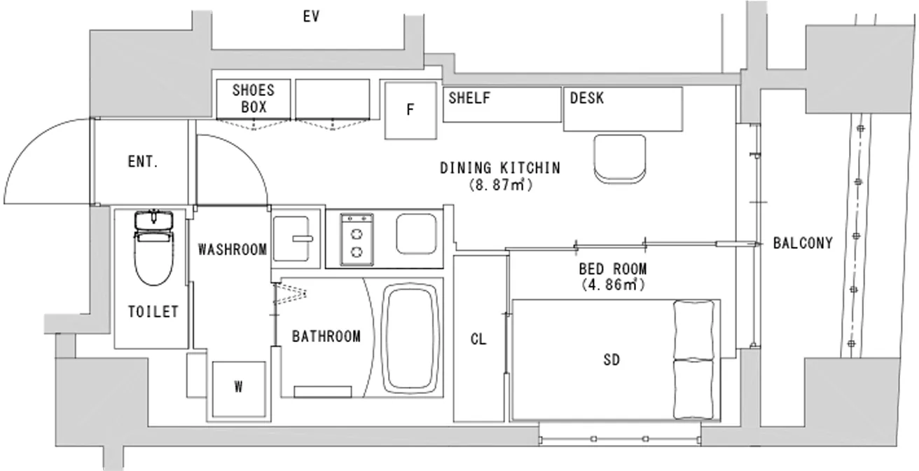 Hmlet Nihonbashi Hamacho - Floor Plan - []