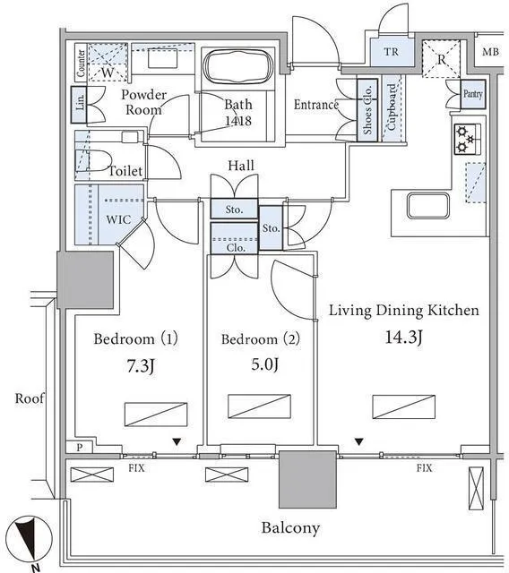 Park Court Hamarikyu The Tower - Floor Plan - ["White", "Plan", "Diagram"]