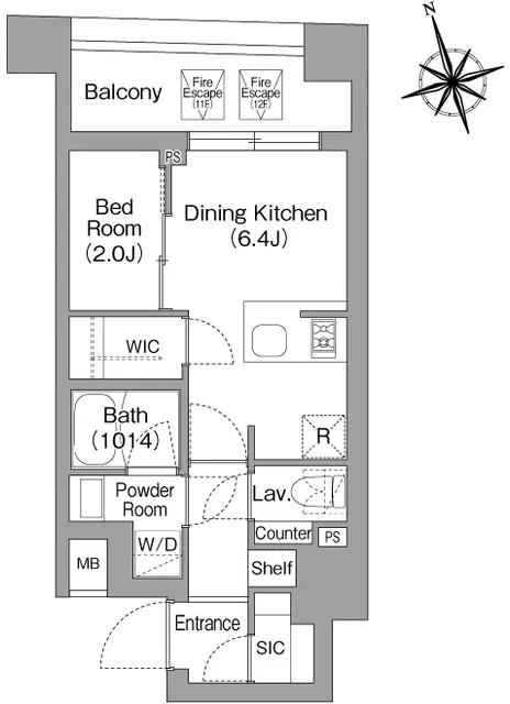 Comforia Liv Hatchobori - Floor Plan - ["White", "Diagram", "Plan"]