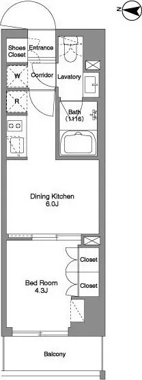 BPR Residence Higashi Nippori - Floor Plan - ["White"]