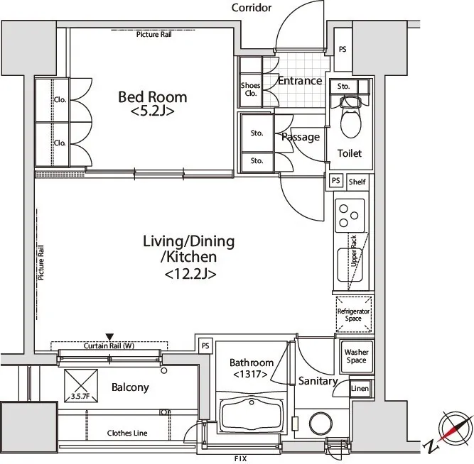 Castalia Meguro Kamurosaka - Floor Plan - ["Rectangle", "Schematic", "Line"]