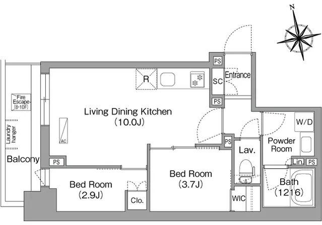 Comforia Liv Monzen-Nakacho East - Floor Plan - ["White", "Diagram", "Plan"]