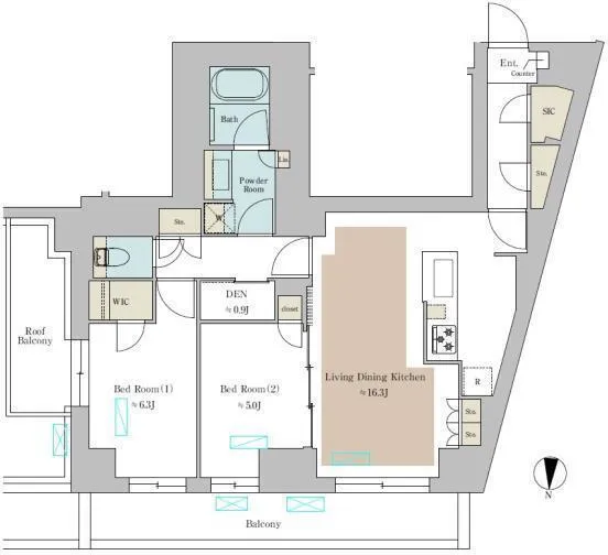 Brillia Ist Ikejiri-Ohashi - Floor Plan - ["Plan", "Floor plan", "Diagram"]