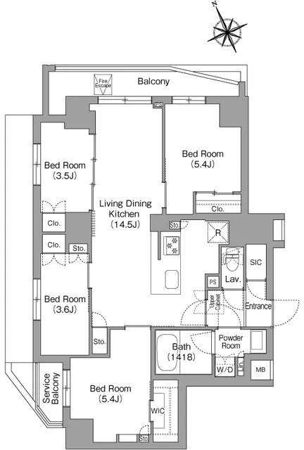 Comforia Nakakasai - Floor Plan - ["Plan", "Diagram", "Technical drawing"]