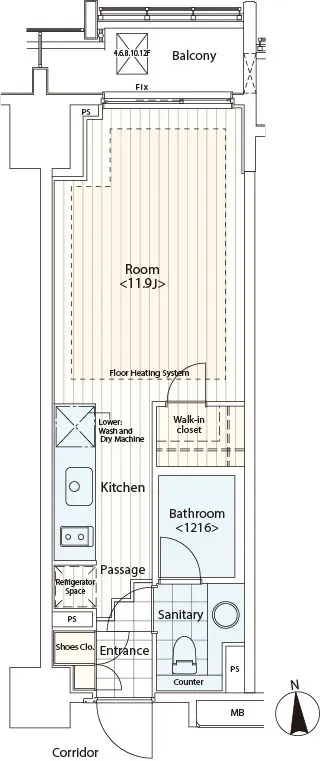 Castalia Azabujuban Ⅱ  - Floor Plan - ["Rectangle", "Slope", "Font"]