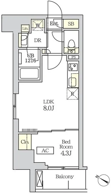 Cosmogracia Shinjuku Nishi-Waseda - Floor Plan - []