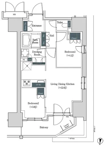 Brookside Residence Kiba - Floor Plan - ["Plan", "Map", "Diagram"]