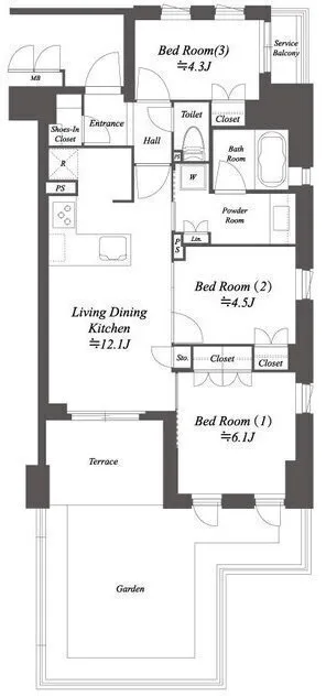 Primal Nerima Toshimaen - Floor Plan - ["White", "Diagram", "Plan"]