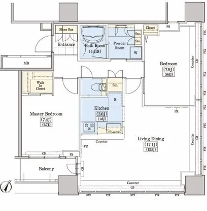 Residia Tower Kamiikebukuro (Tower Building) - Floor Plan - ["Floor plan", "Diagram", "Plan"]