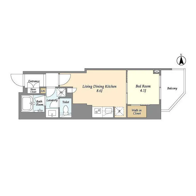 Orchid Residence Shibuya Tomigaya - Floor Plan - ["Rectangle", "Font", "Parallel"]