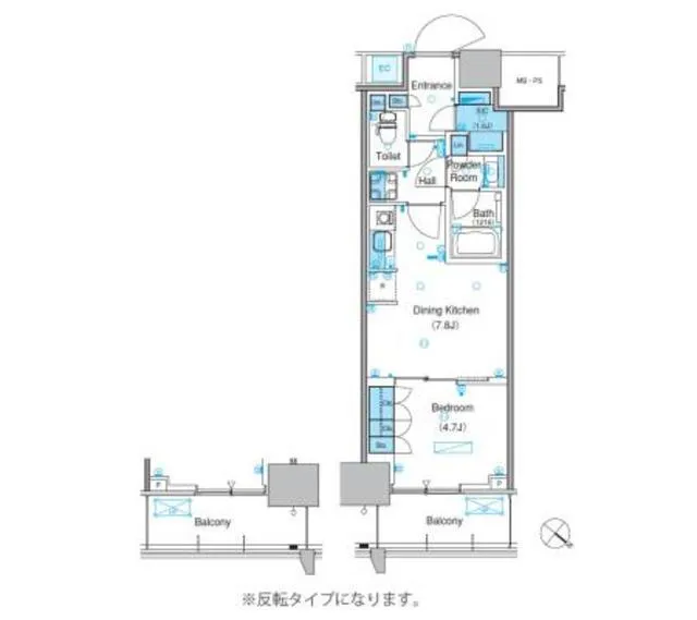 Park Axis Toyosu Canal - Floor Plan - ["Rectangle", "Schematic", "Font"]