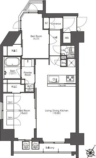 Comforia Takinogawa - Floor Plan - ["Schematic", "Font", "Rectangle"]