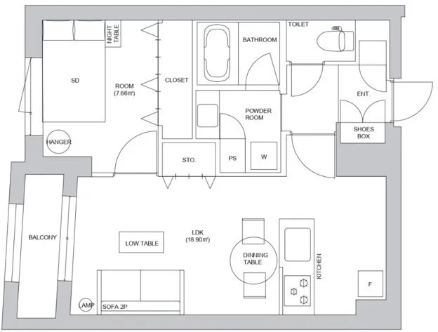 Hmlet Setagaya Hanegi - Floor Plan - ["White", "Plan", "Floor plan"]