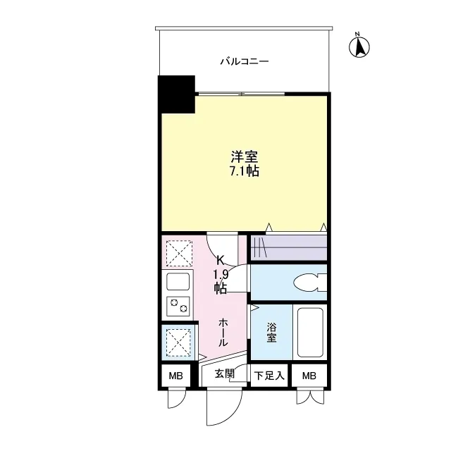 Gala Place Shinjuku Gyoen - Floor Plan - ["Rectangle", "Parallel", "Font"]