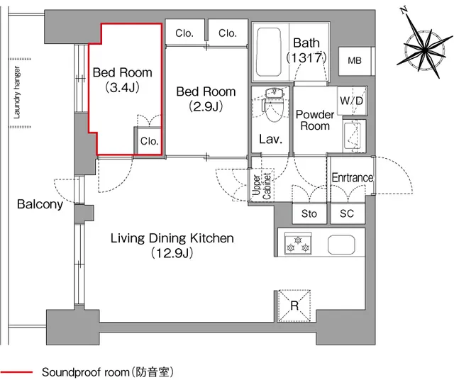 Comforia Liv Hirai MUTIO - Floor Plan - ["White", "Diagram", "Plan"]