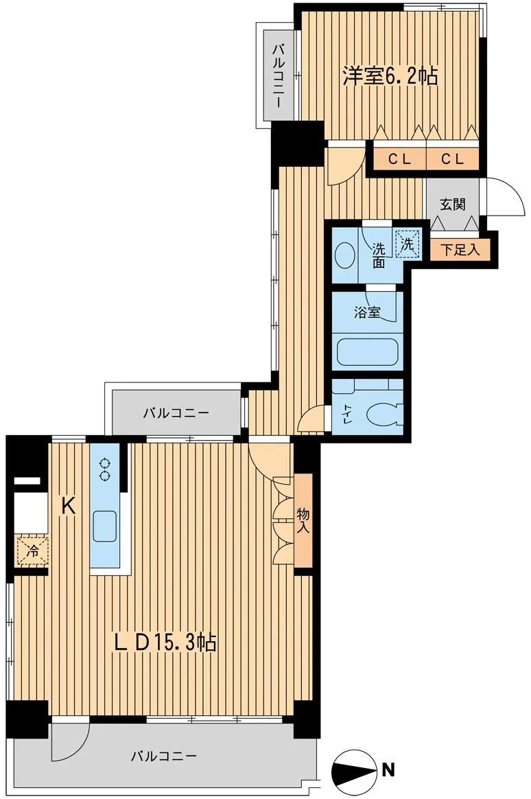 Shiba Park Apartment - Floor Plan - ["Rectangle", "Font", "Parallel"]