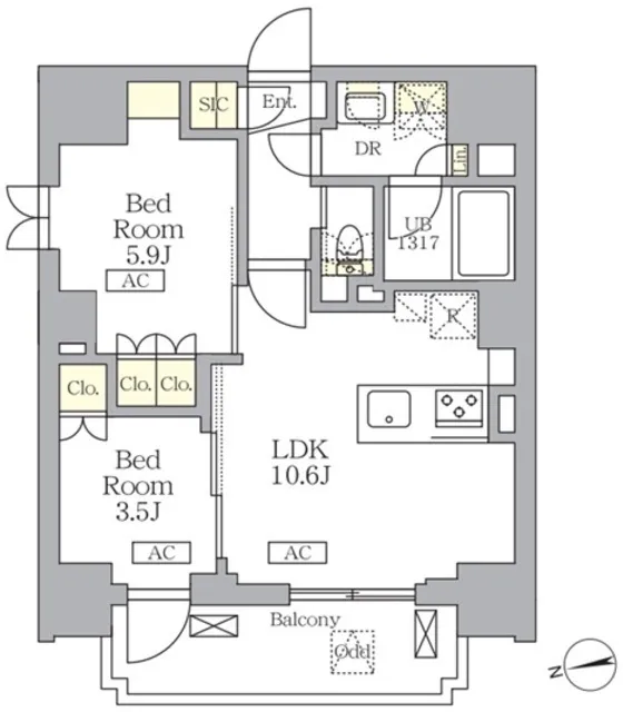 The Lions Forcia Bunkyo Yushima - Floor Plan - ["Floor plan", "Plan", "Technical drawing"]