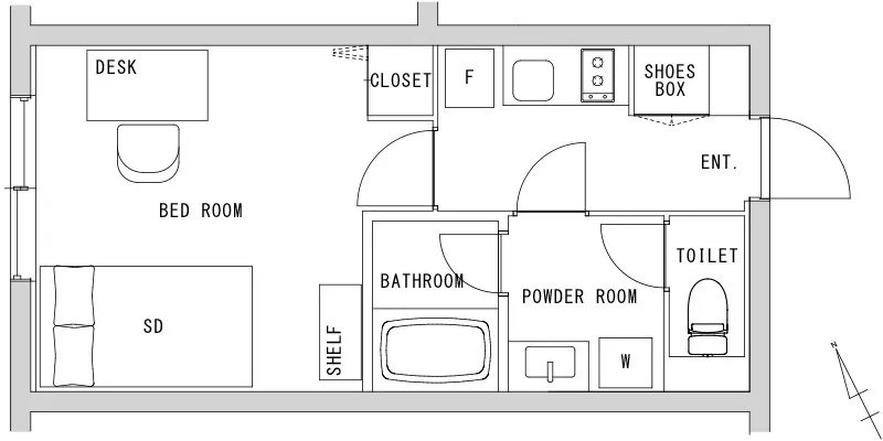 Hmlet Higashi Nakano II - Floor Plan - ["White", "Diagram", "Plan"]
