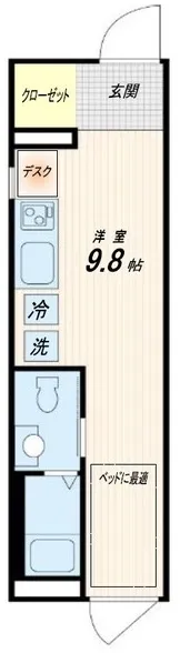 Fullea Kagurazaka - Floor Plan - ["Apartment", "Tile Flooring", "Balcony"]
