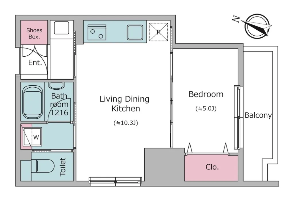 Cross Residence Nihonbashi Honcho - Floor Plan - ["Rectangle", "Font", "Parallel"]