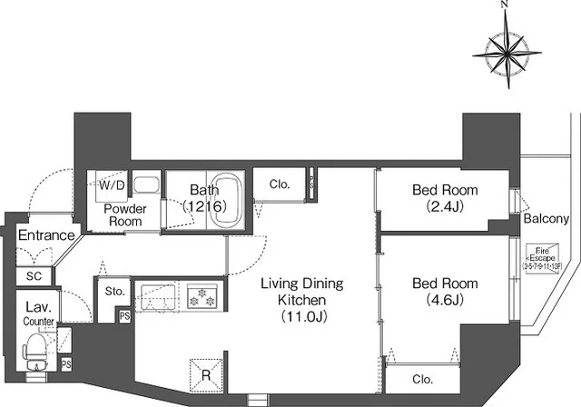 Comforia Live Kiba - Floor Plan - ["Rectangle", "Font", "Line"]