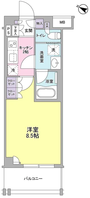 Flairage Shirokanedai - Floor Plan - ["Tile Flooring"]