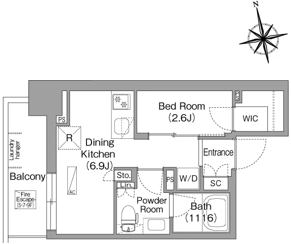 Comforia Liv Monzen-Nakacho East - Floor Plan - ["White", "Diagram", "Plan"]