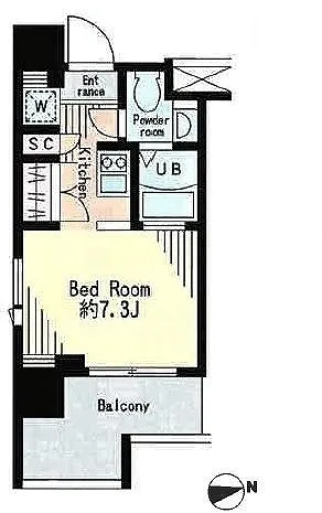RESIDIA Ichigaya Yakuoji - Floor Plan - ["Home Door", "Wood flooring"]
