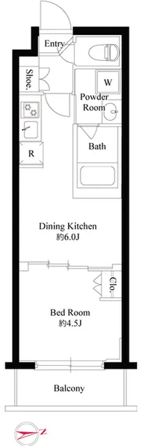 Harmony Residence Shinjuku Yotsuya - Floor Plan - ["White"]