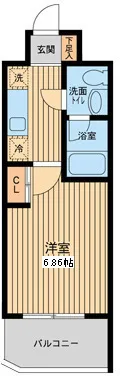 Prospect Monzennakacho - Floor Plan - ["Apartment", "Balcony", "Home Door"]