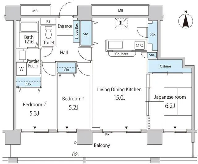 Cerulean Holmes Kachidoki - Floor Plan - ["Product", "Rectangle", "Slope"]