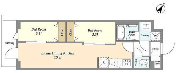 Due Hikifune II - Floor Plan - []