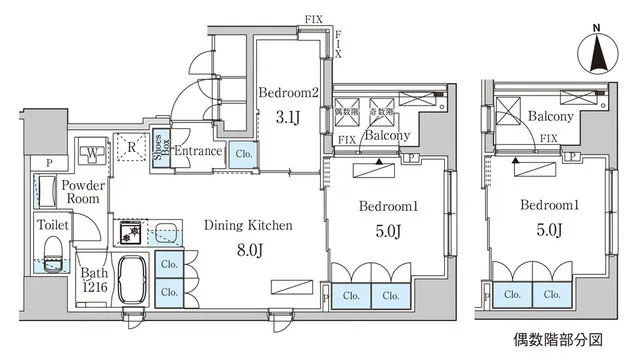 BCN Residence Hatchobori - Floor Plan - ["Rectangle", "Font", "Schematic"]
